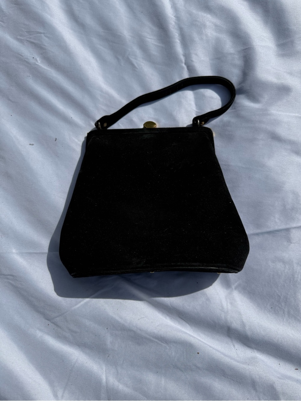 Vintage 90’s Black Velvet Top-Handle Women's Bag